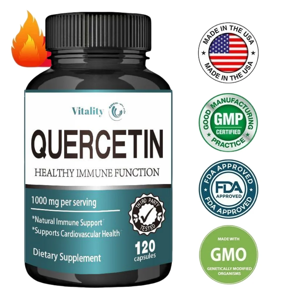 Ultra High Purity Quercetin Capsules + Highly Purified and Bioavailable - 1000 Mg Per Serving - 120 Quercetin Supplements