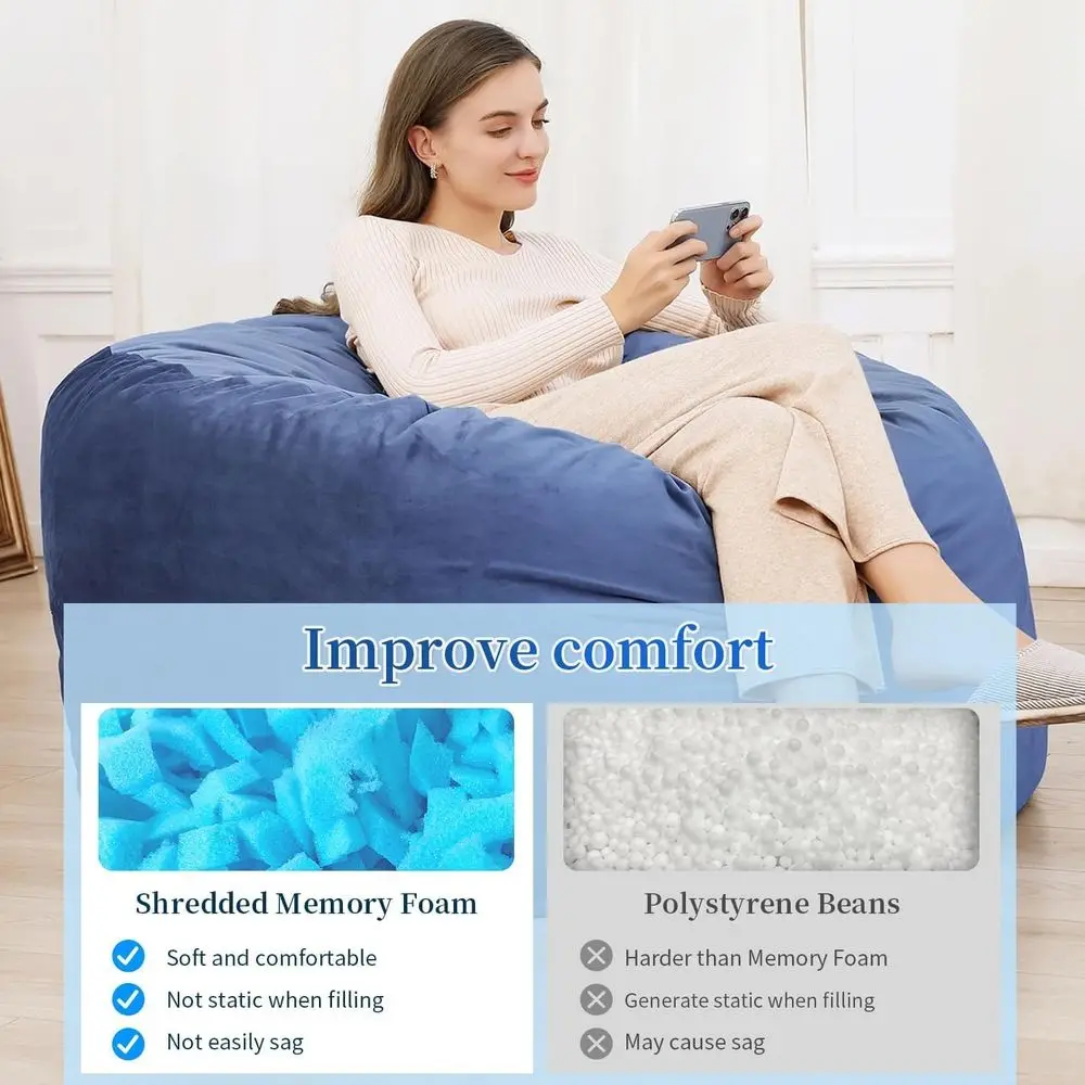 Espuma viscoelástica desfiada de 40 lb – enchimento de saco de feijão premium para sofás confortáveis, almofadas, brinquedos de pelúcia e muito mais