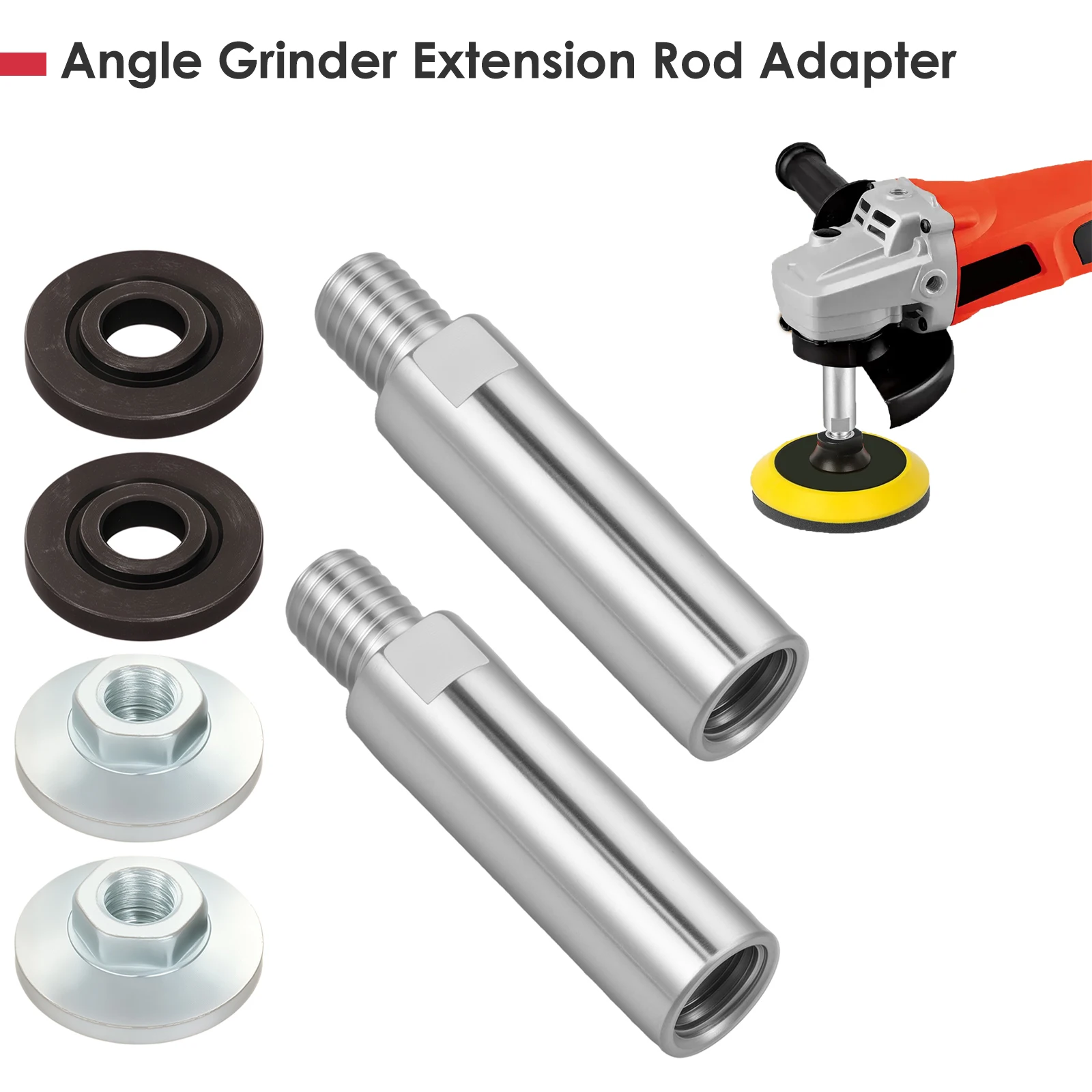 

5/8"-11 to M14 Carbon Steel Angle Grinder Extension Rod Thread Adapter Extension Shaft for 100 Type Angle Grinder/Polisher