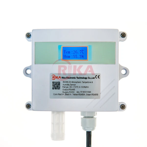 

RIKA RK330-02 Factory Price Wholesale Wall Mounting Temperature Humidity Sensor for Greenhouse