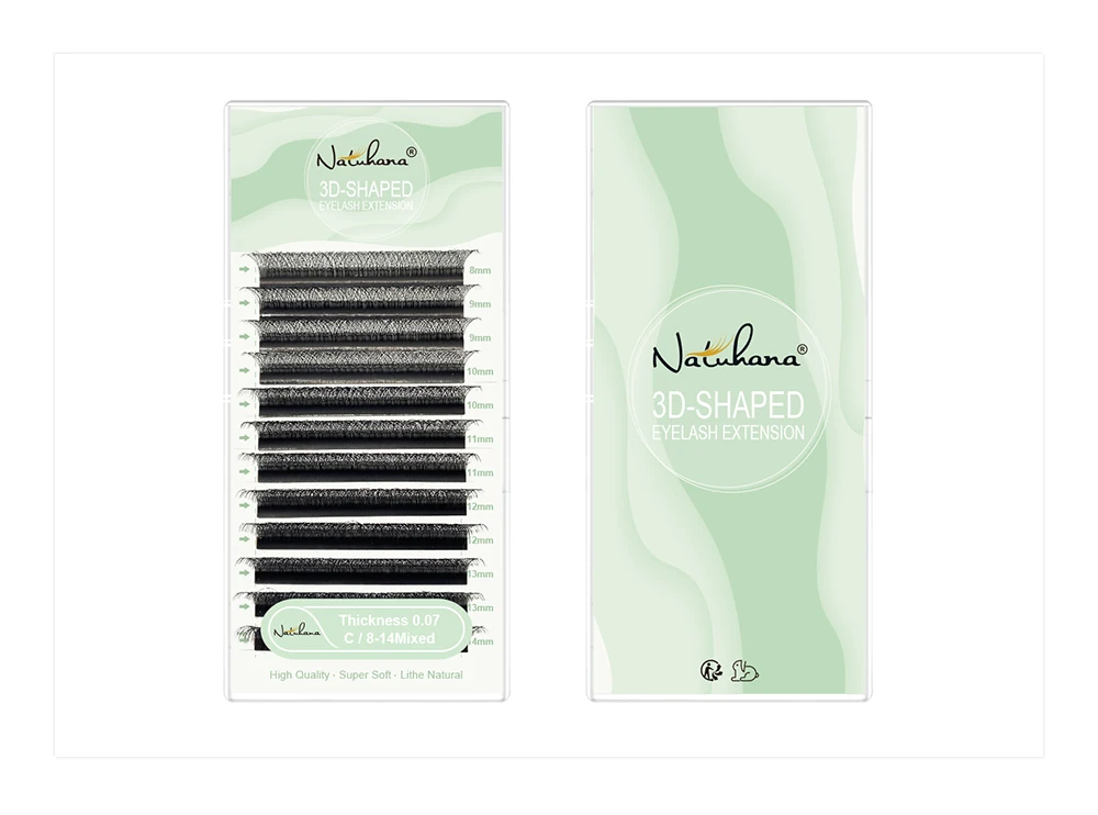NATUHANA Professionelle 3D W-Form Wimpernverlängerungen Einzelwimpern PBT Volumen-Wimpern Zubehör für Wimpernstylisten und Salongebrauch – Detail 8
