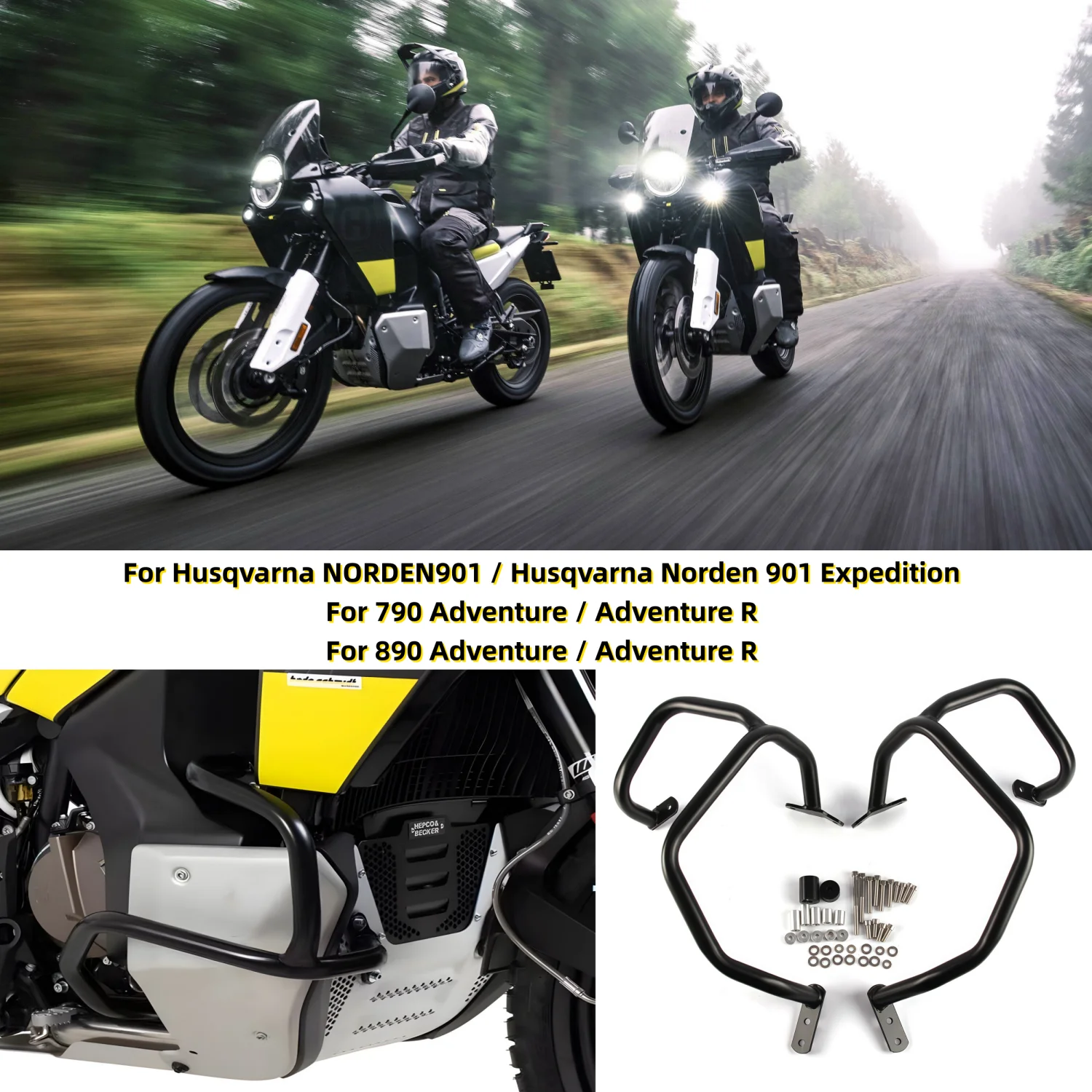

For Husqvarna Norden 901 Expedition 790 890 ADV Motorcycle Engine Guard Highway Crash Bars Bumper Anti Drop Bar Tank Protector