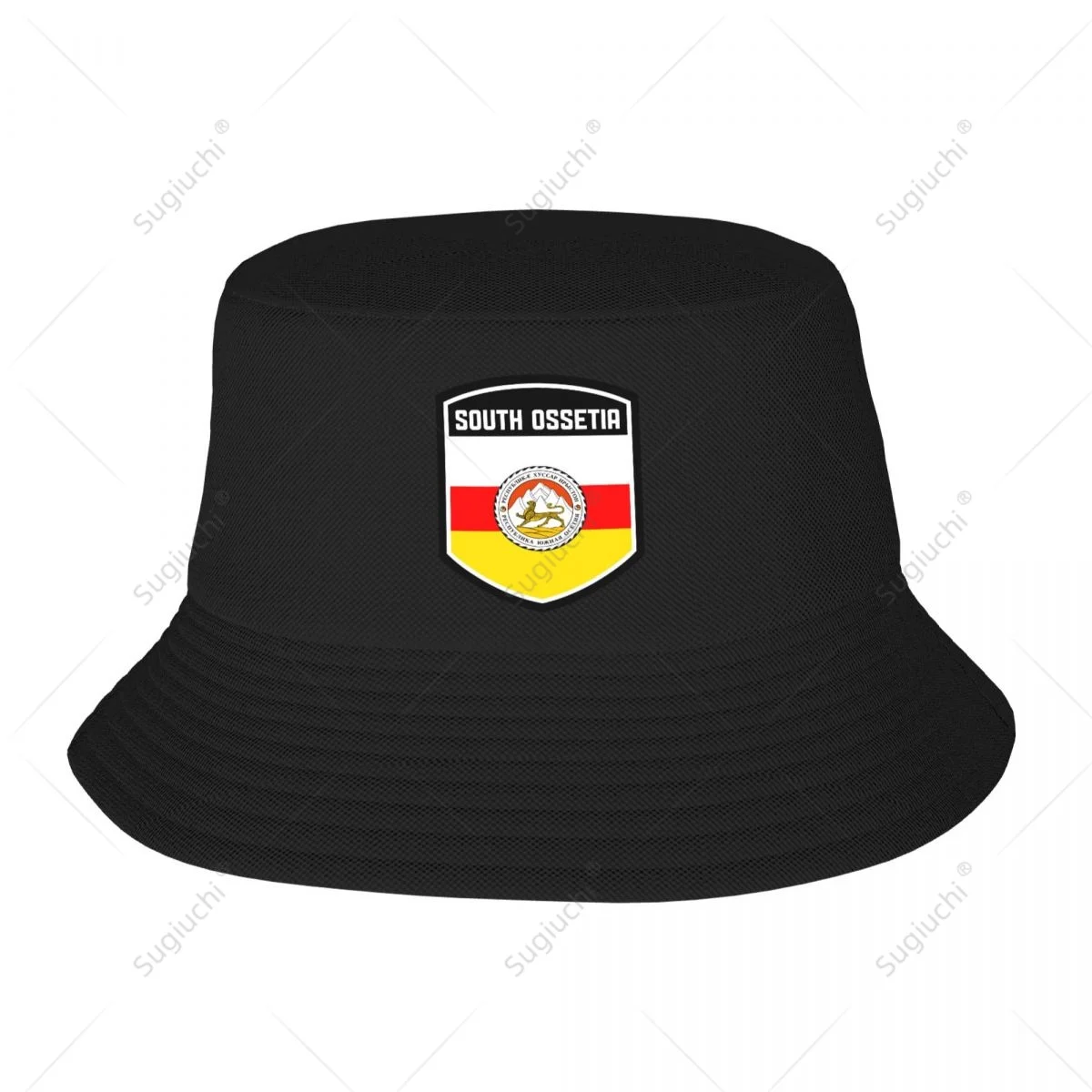 South Ossetia Flag Shield Bucket Hats Print Cool Fans Sun Shade Simple Classic Outdoor Summer Fisherman Caps Fishing Cap