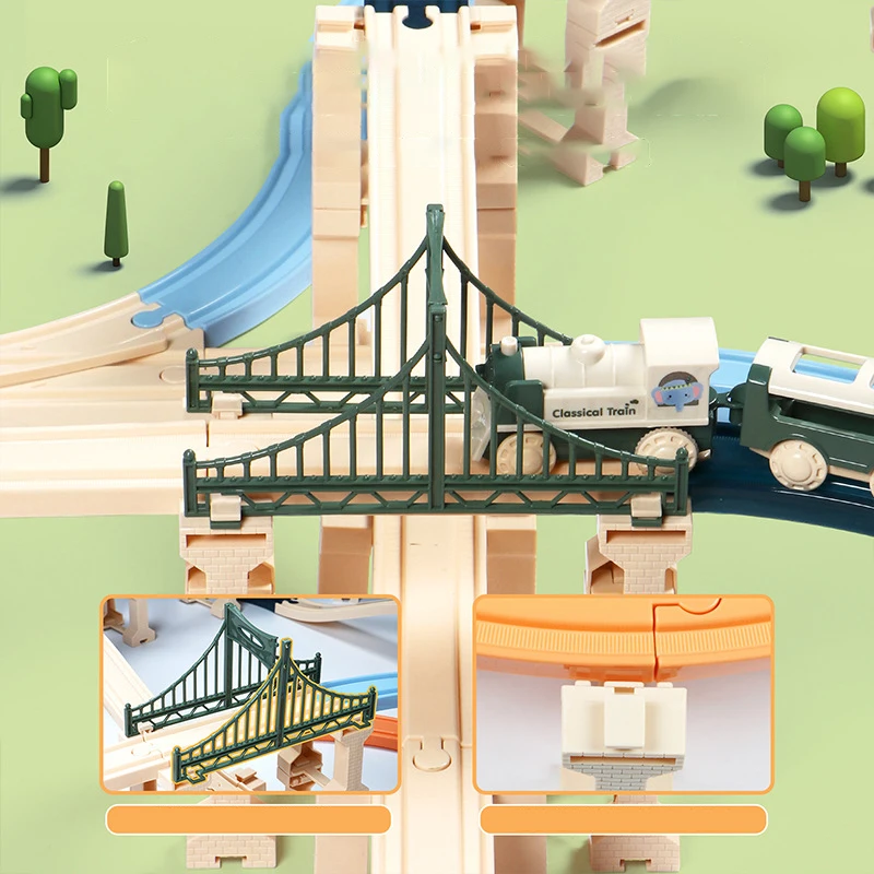 電気鉄道列車 DIY 組み立てセットおもちゃ多機能ビルディングブロック子供のパズルおもちゃ誕生日クリスマスギフト