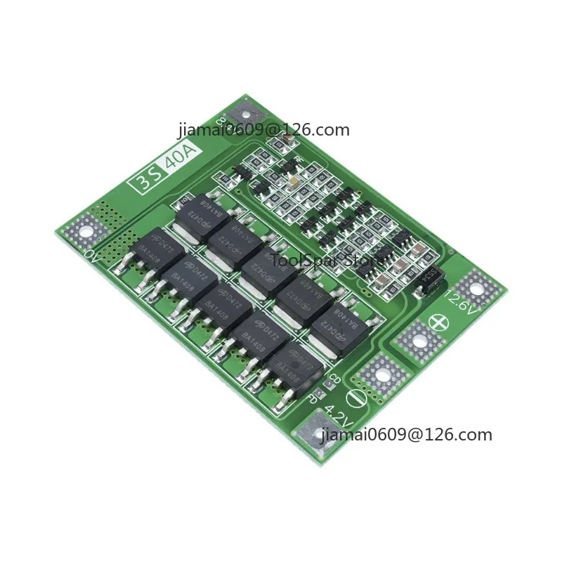 3S 12V 40A BMS Balancer Board, Li-ion Battery Protection Module with Balance Charging