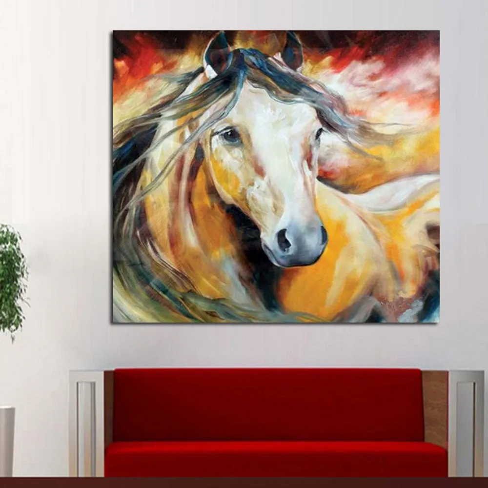 

Modern Wall Art 100% Handpainted Abstract Pictures Handsome Pony Pictures on Canvas Horse Oil Paintings for Wall and Home Decor