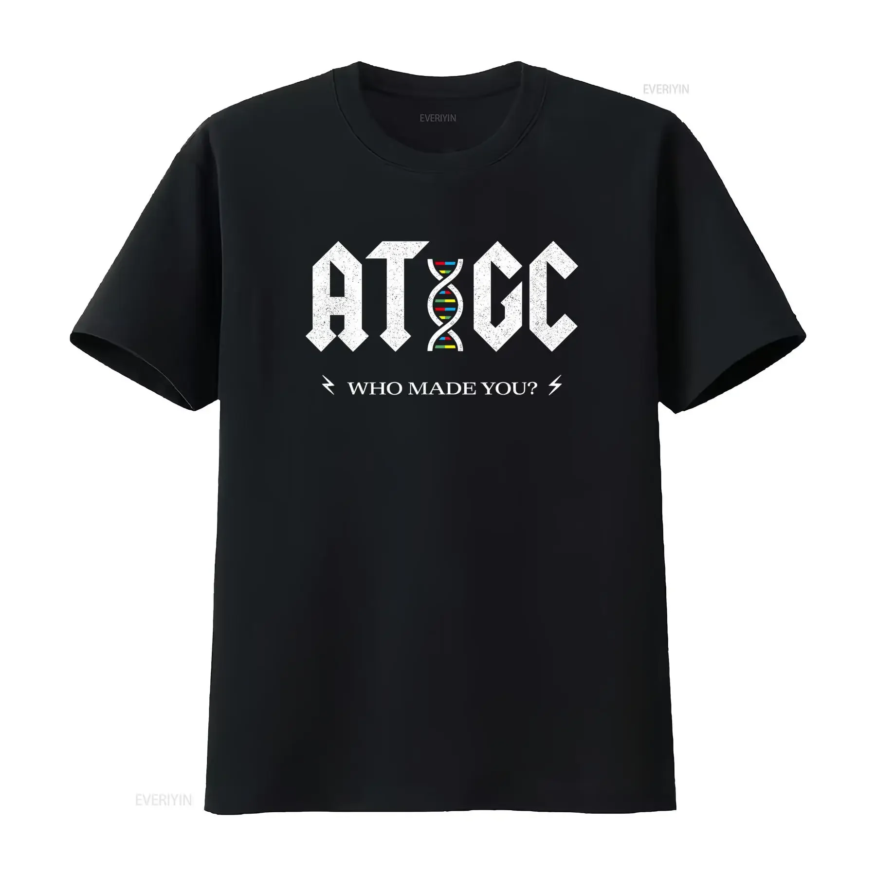 Funny Science T Shirt ATGC Biology DNA Strand Double Helix Who Made You Design vintage Washed Comfortable designer clothes Soft