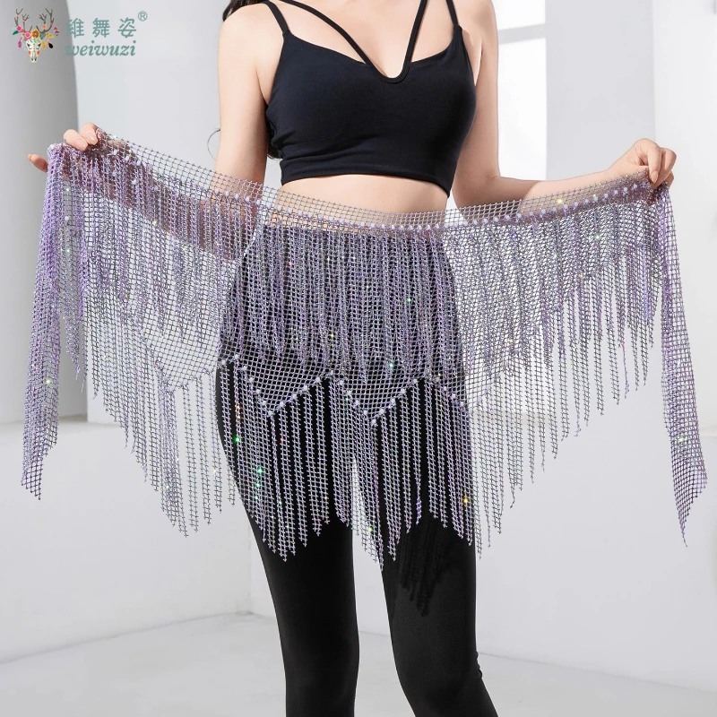 Ceinture de danse du ventre pour femmes, écharpe de hanche à pampilles, accessoires de compétition pour enfants et adultes, ceintures d'entraînement pour filles, enveloppes de diamants AB