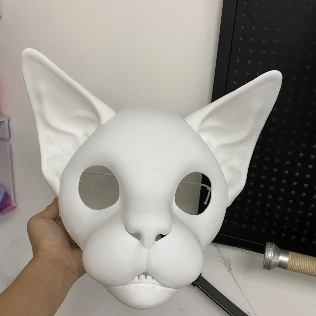 

Base Mask Movable Jaw German Cat Head Shell Furry Realistic Animal Suit Skull 3D Printing Cosplay Accessories DIY Anime Props