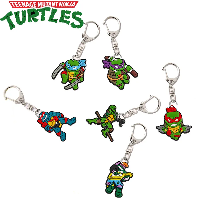 TMNT Teenage Mutant Ninja Turtles Cartoon Keychain Key Ring Lovely Cute Backpack Ornaments Pendant for Friend Lovers Keychain