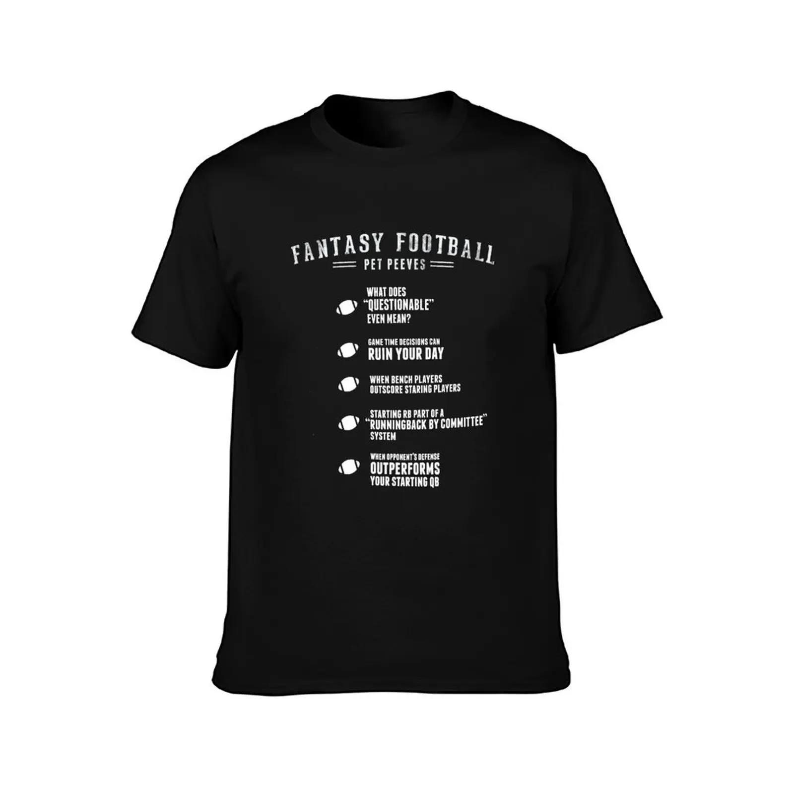 Fantasy Football Pet Peeves T-Shirt quick-drying graphics heavyweights vintage anime shirt mens fashion