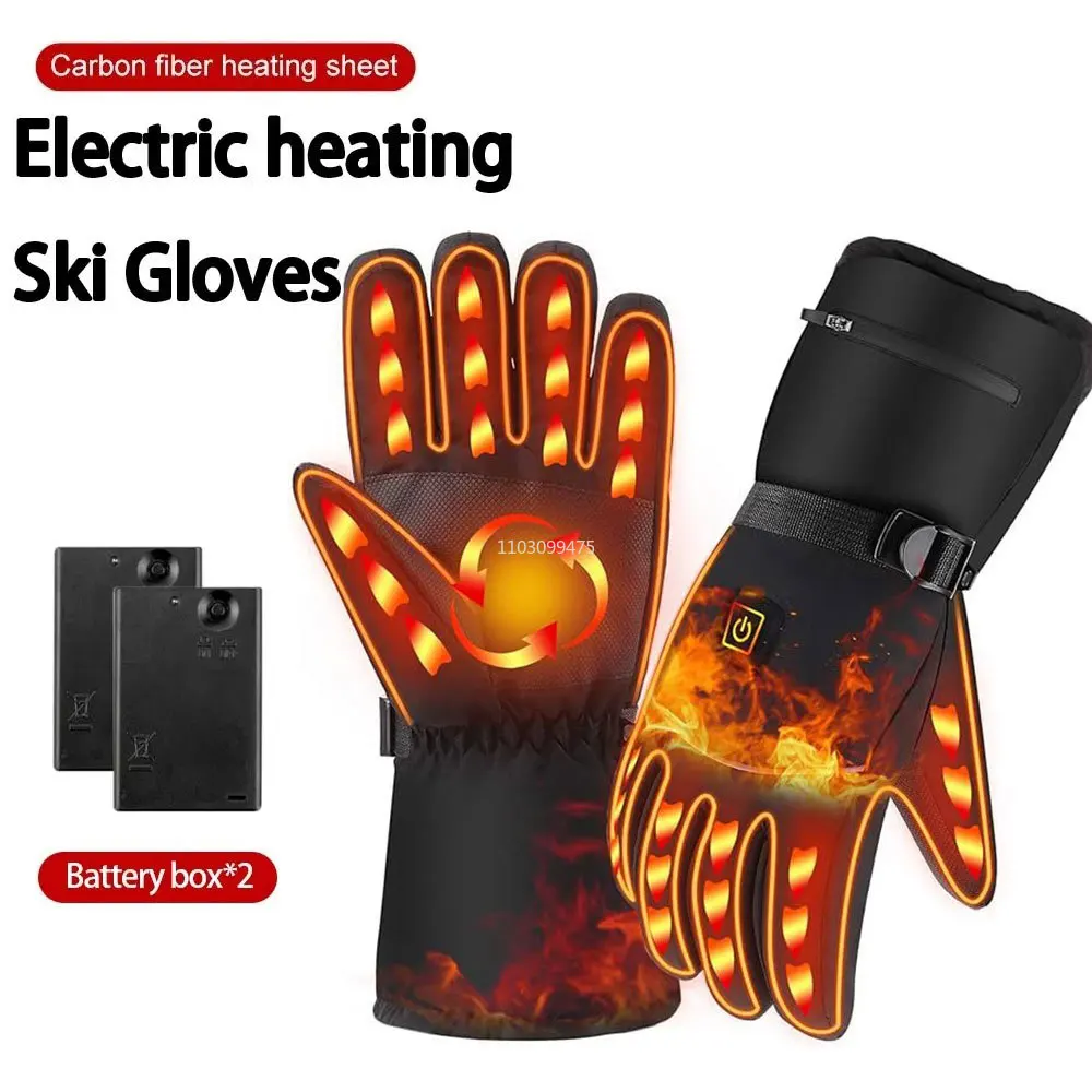 

Зимние унисекс лыжные перчатки с подогревом, чехол для аккумулятора, электрические USB-зарядные перчатки с подогревом, уличные теплые перчатки с сенсорным экраном и подогревом