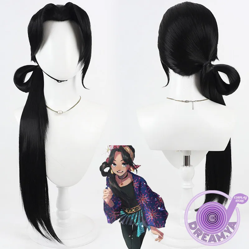 Najma Viper Cosplay Wig Twisted Wonderland Black Long Heat Resistant Synthetic Hair Halloween Party Role Play Carnival + Wig Cap