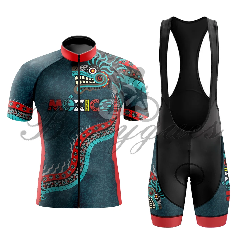 bicicleta Mexico  Men Cycling Jersey Set Summer MTB Race bicycle Clothing Short Sleeve Ropa Ciclismo Outdoor Riding Bike Uniform