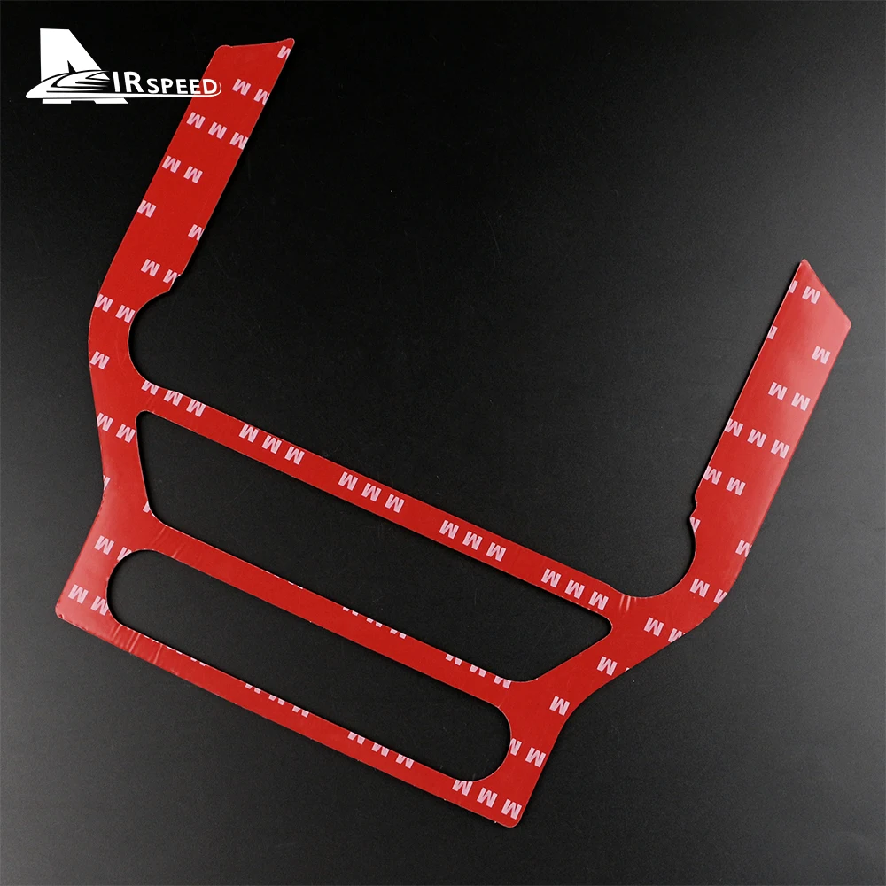 フォードマスタング2015, 2016, 2017, 2018, 2019, 2020, 2021, 2022に適した,コントロールパネル付きの本物のソフトカーボンファイバーコンソールステッカー