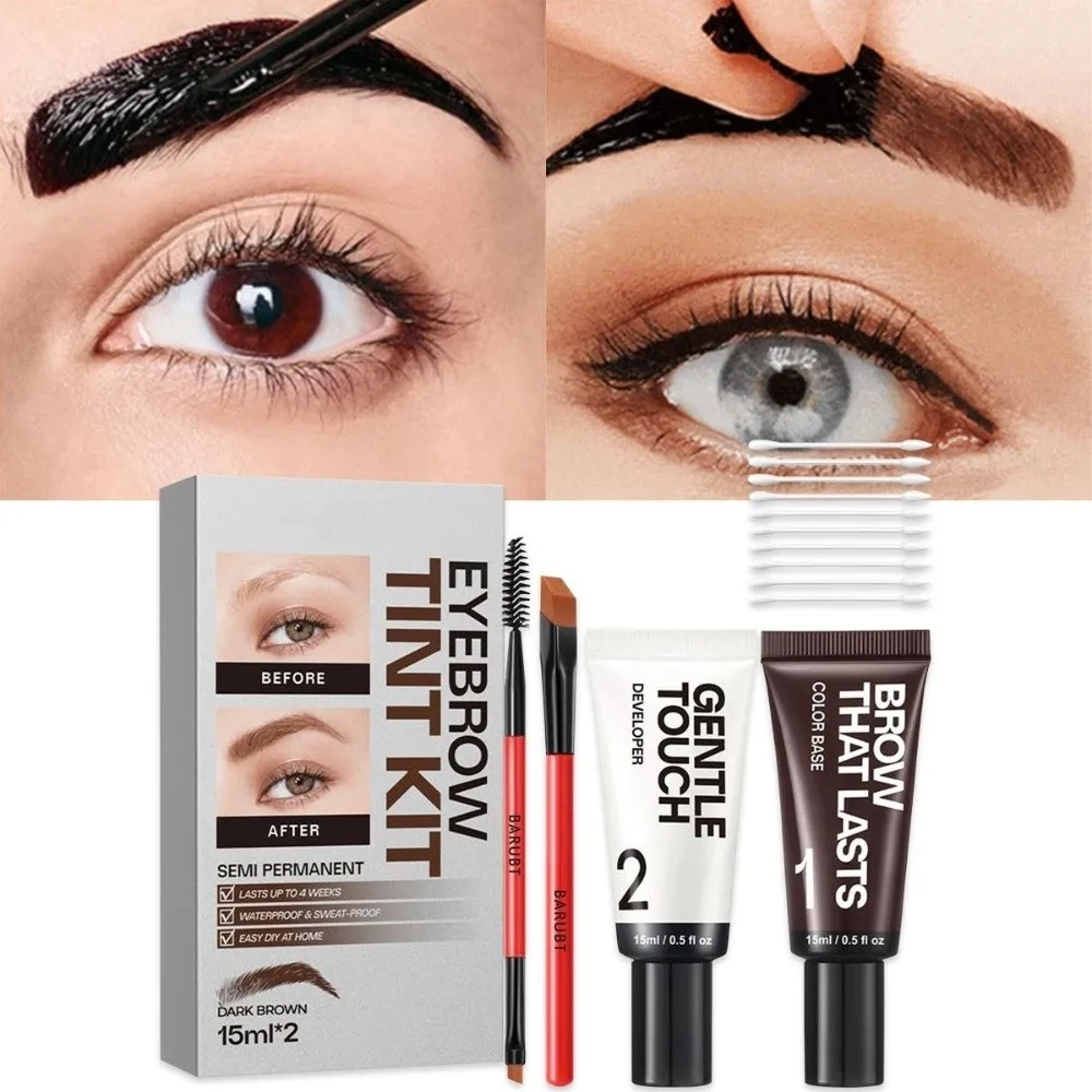 جديد طويل الأمد تأثير الحاجب تينت كيت مقاوم للماء الطبيعية شبه دائمة الحاجب تينت العرق واقية الحاجب عدة الهدايا #4