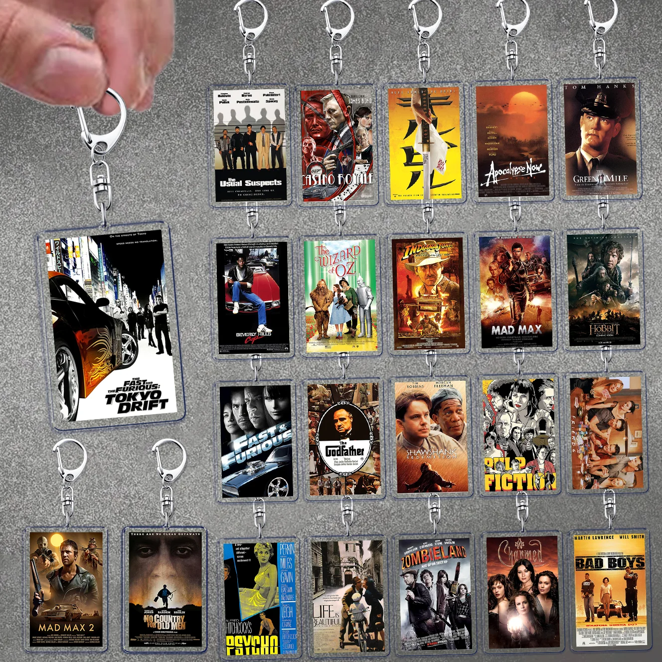 Popular Classic Movies Keychains for Accessories Bag Charm TitanicThe Fast and Furious Car Key Chains Keyring Jewelry Fans Gifts