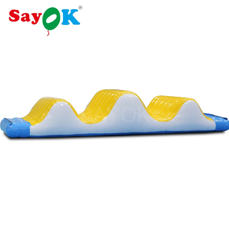 

6m Long Inflatable Floating Water Games for Pool Party, PVC Inflatable Slipping Wave Obstacle Course for Swimming pools