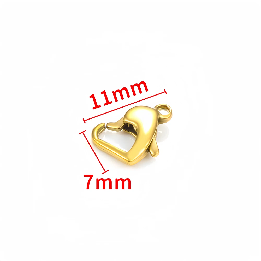 Edelstahl-Hummerklammern, Hakenverbinder in Herzform für DIY-Schmuck, Halsketten, Armbänder, Zubehör und Accessoires – Detail 10
