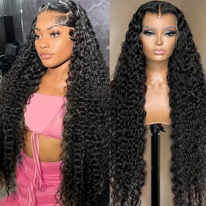 Rosabeauty Deep Wave HD Lace Front Human Hair Wigs 13x4 250 Density 5X5 Preplucked Ready To Go Curly Wig 8 40 Inch Nature Color