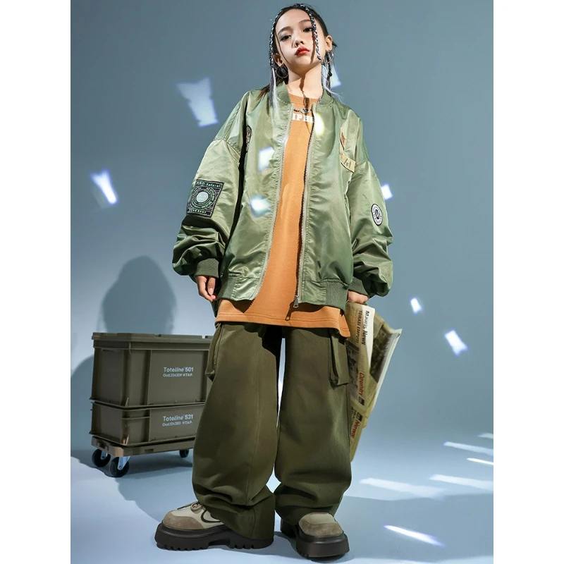 ربيع الخريف الاطفال الفتيان الفتيات الشارع الشهير الهيب هوب فضفاض البيسبول سترة واسعة الساق السراويل البضائع مجموعات الأطفال معطف الجينز رياضية