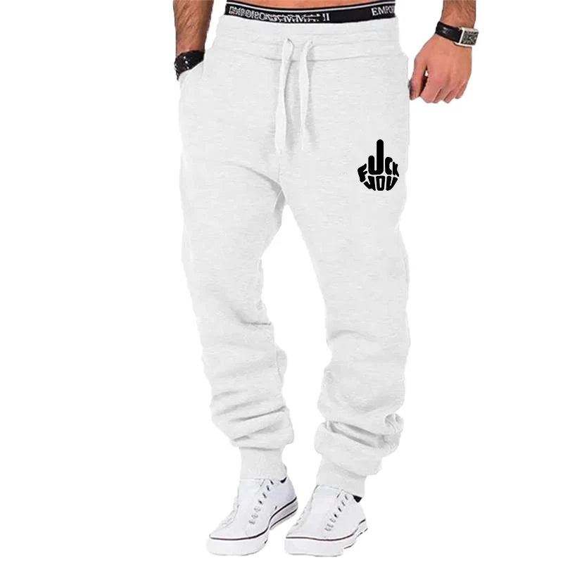 New Men\'s Fashion Sports Trousers Drawstring Jogging Pants Trousers Casual Baggy Pants Sweatpants Plus Size