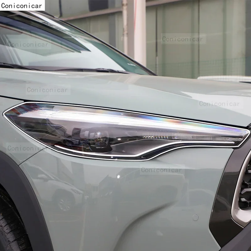 طبقة رقيقة واقية ملصقات بولي يوريثان لتويوتا كورولا كروس هايبرد 2021-2024 سيارة العلوي أسود شفاف المضادة للخدش PPF تجميل