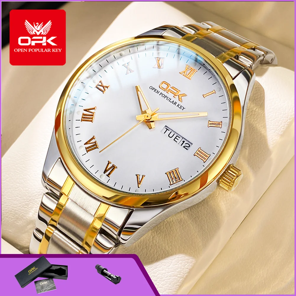 

OPK 8121 Original Men’s Quartz Wristwatch Business Dual Calendar Waterproof Luminous Luxury Brand Mens Watches