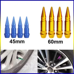 4pcs 45mm 60mm Universal Car Tire Valve Stem Cap Wheel Rim Stem Spike Shaped Dust-proof Air Metal Cap Cover for Motorcycle