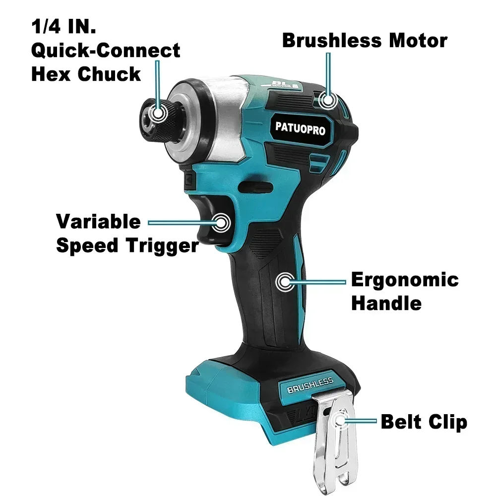 5-Speed Brushless Electric Drill Driver 1/4\