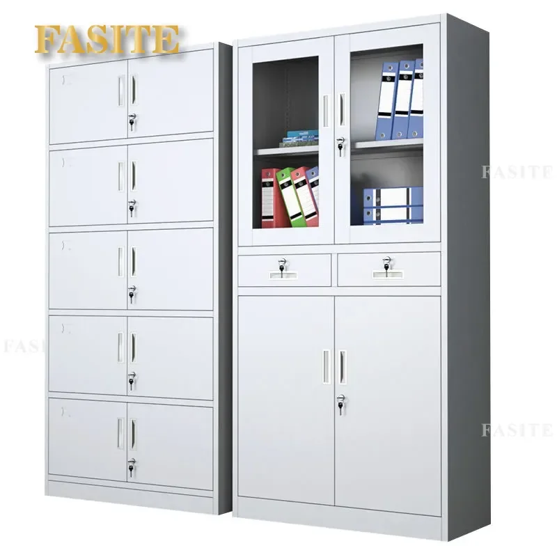 For Office Iron File Cabinet with Lock Low Profile Data Storage Locker Financial Drawer Unit Secure Metal Filing Cabinet