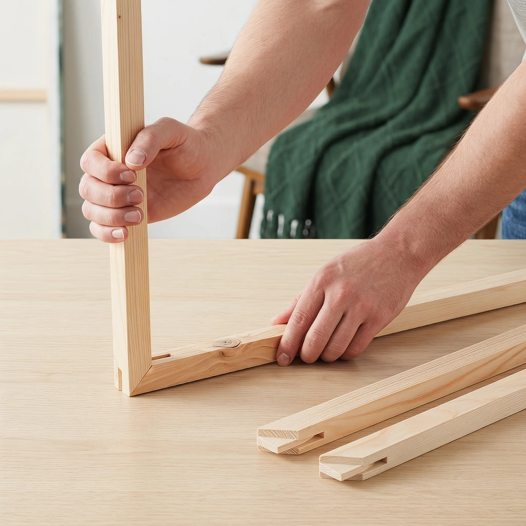 1Set Real Wood Canvas Stretcher Frame Set for Oil Painting DIY Painting Frame Smooth Burr Free Easy Setup Display Support