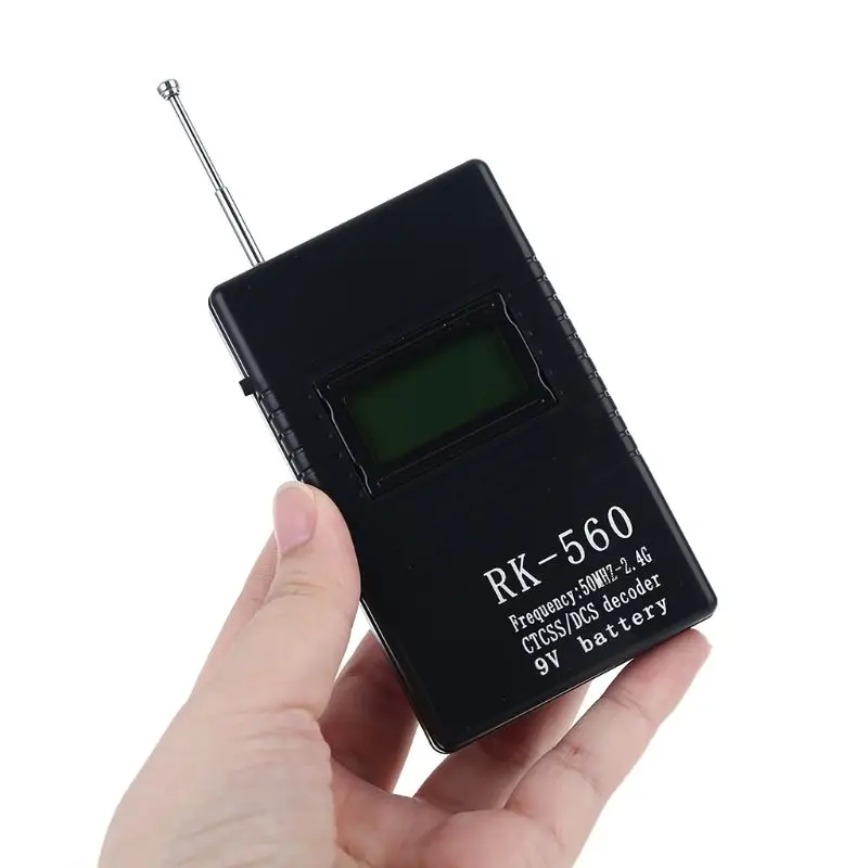 Handheld 50MHz-2.4GHz Frequency Counter Easy Operation RK560 Frequency Counter for DCS and CTCSS Frequency Test Portable