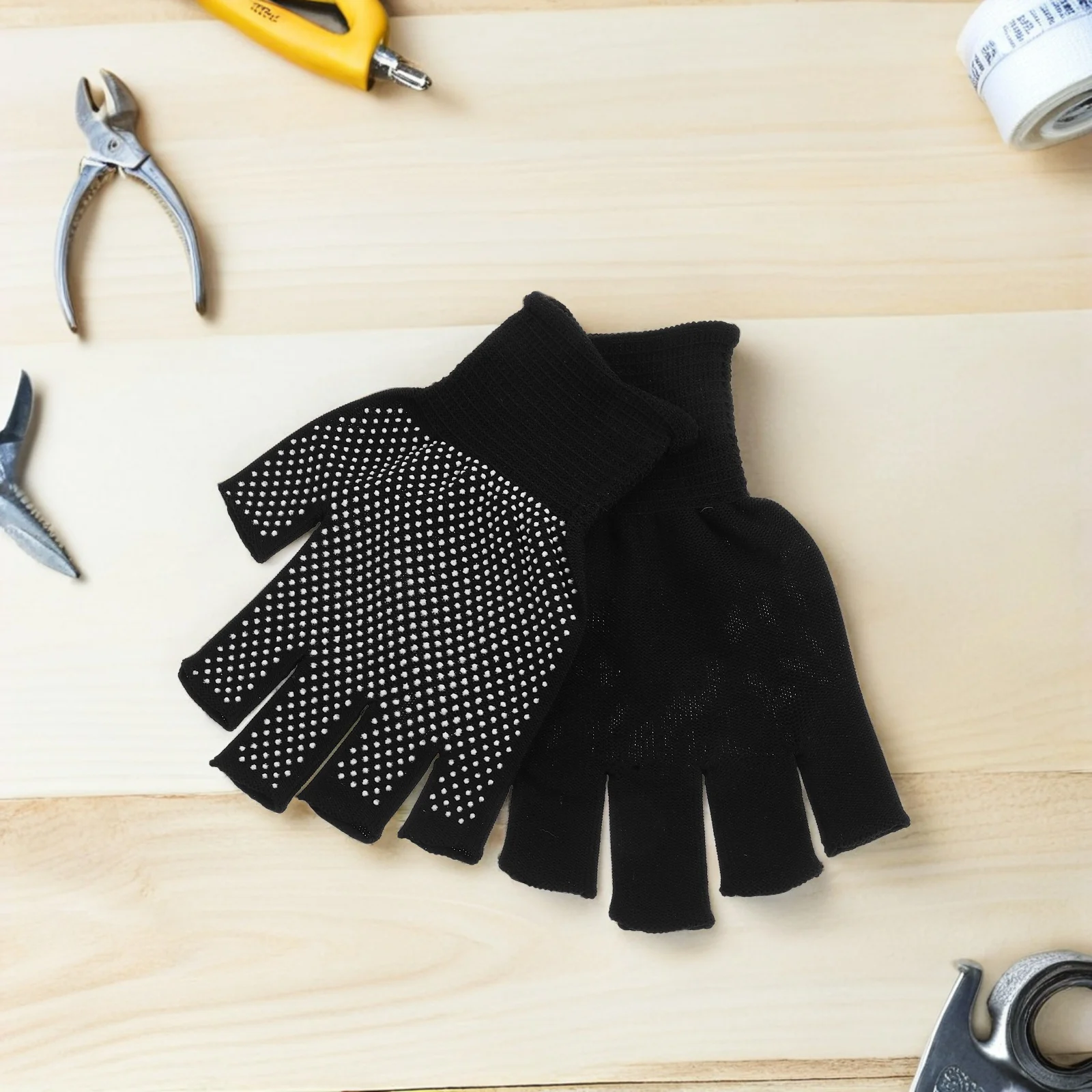 5 أزواج من قفازات الشتاء الدافئة نصف إصبع غير قابلة للانزلاق قابلة للتنفس للرجال والنساء في الهواء الطلق والعمل الداخلي ومهام الدراجة #6