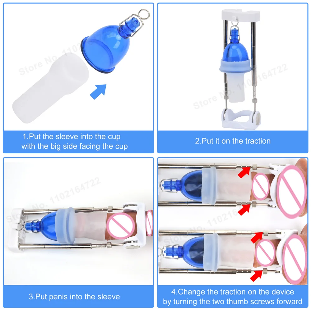 Male Penis Stretcher Enlargement Hanger Belt Set Masturbator Penile Enlarger Extender Enhancement Vacuum Pump Sex Toys for Men