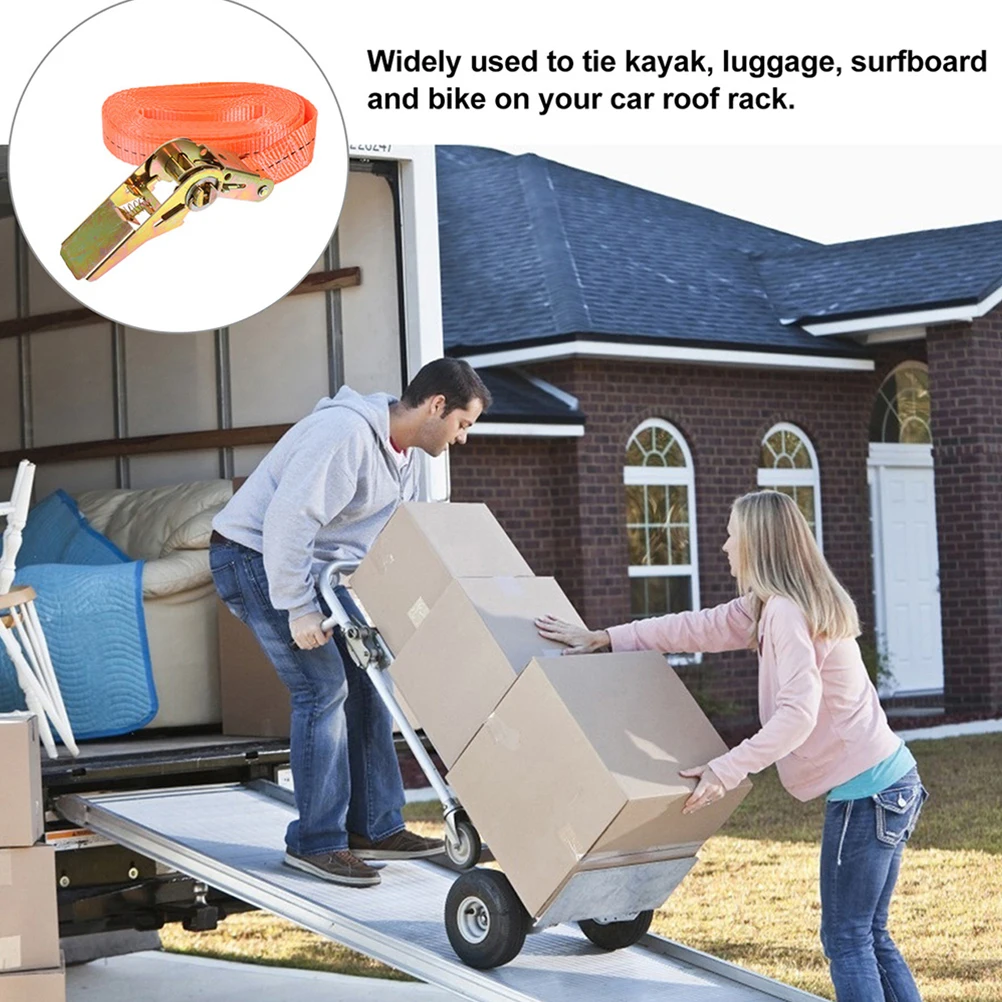 

Heavy Duty Ratchet Tie Down 10000Lbs Lashing Belt For Car Truck Boat Trailer Kayak Cargo Securing Strap High Strength