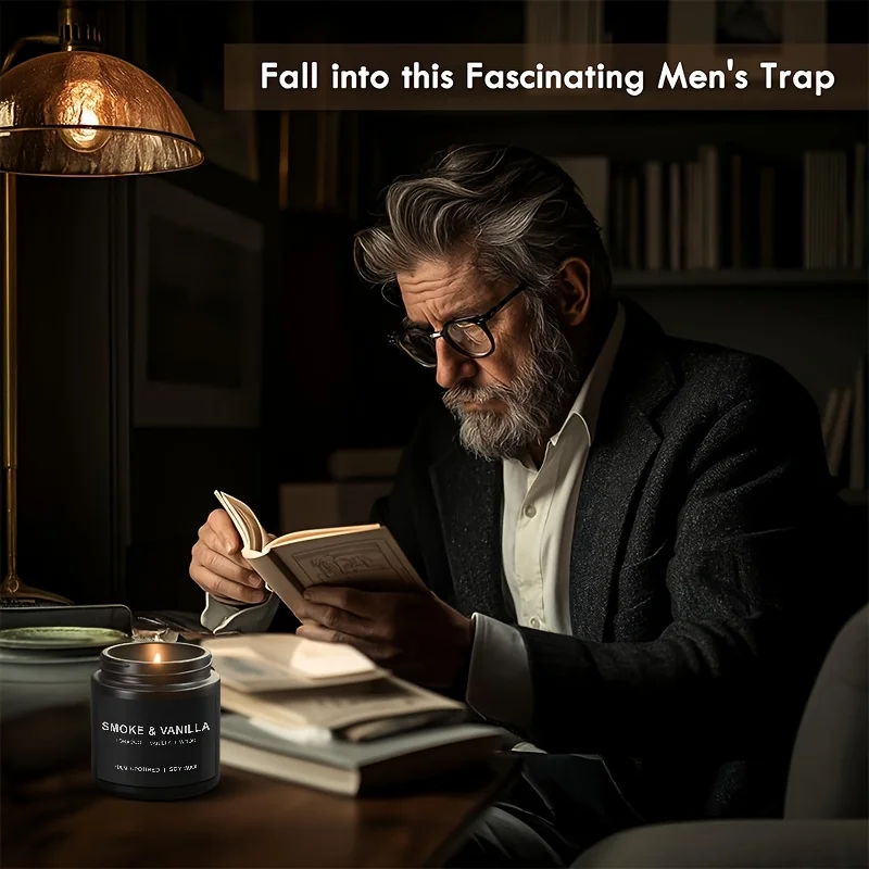 هدية لشموع العلاج العطري الدخاني والفانيليا للرجال، مجموعة شموع رجالية، شموع عطرية منزلية، هدايا رجالية، مجموعة واحدة أو 4 قطع #5