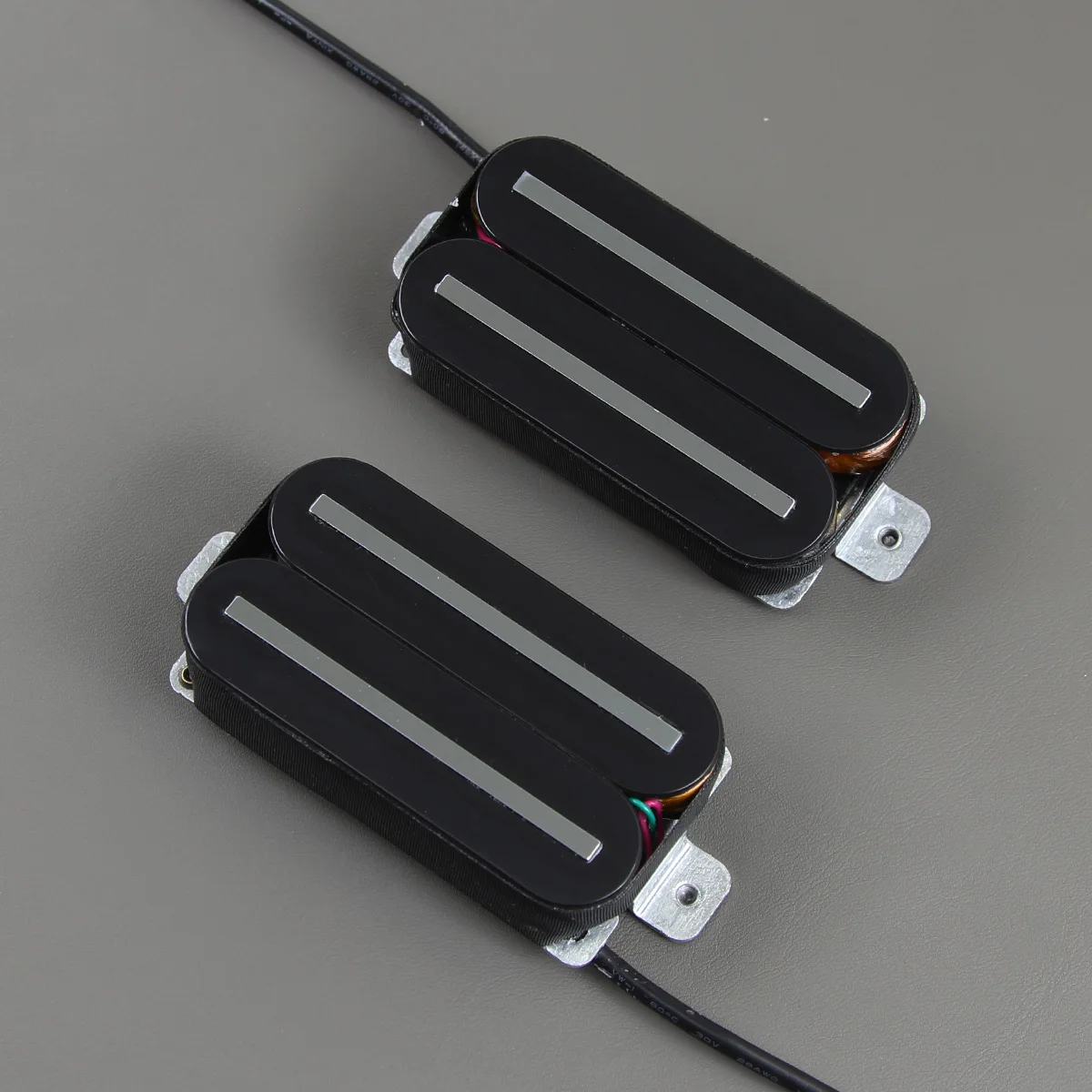 FLEOR Set of Neck Bridge Pickups High Output Hot Dual Rail Humbucker Pickup Ceramic,Black/White for Choose