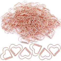 50Pcs/Set Metal Paper Clips Hearts Mini Binder Clip Bookmark Book Binding Note Decor Stationery School Office Binding Supplies