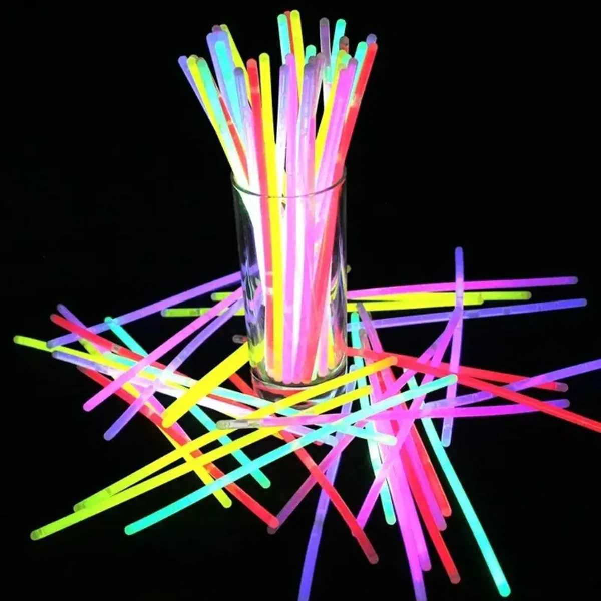 50/100 pçs festa fluorescência luz brilho varas pulseiras colares néon para festa de casamento brilho varas brilhantes colorido brilho vara
