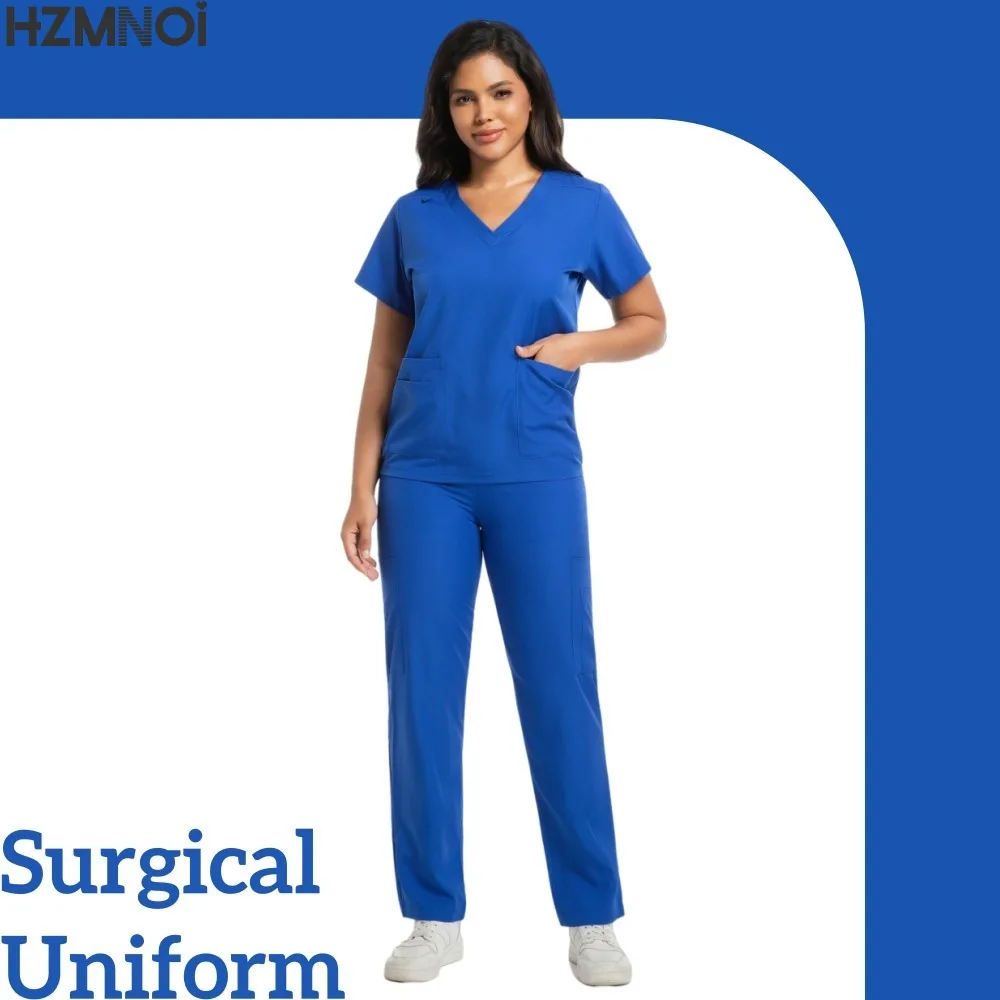 Uniforme médico de enfermera, ropa de trabajo de secado rápido para el cuidado de mascotas, conjuntos de batas para médico, bata quirúrgica para quirófano, pantalones elásticos de manga corta