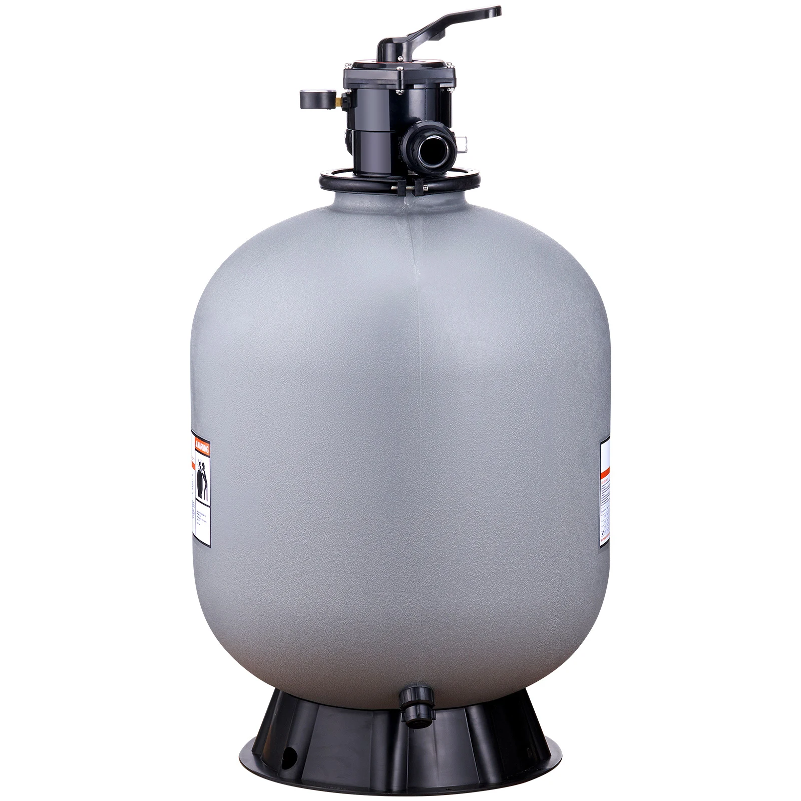 Sand Filter, 24-inch, Up to 65 GPM Flow Rate, Above Inground Swimming Pool Sand Filter System with 7-Way Multi-Port Valve, Filter, Backwash, Rinse, Recirculate, Waste, Winter, Closed Functions