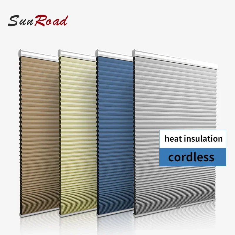 

Honeycomb Blinds Curtain Non-woven Fabrics Cordless Blinds 100% Blackout Shading Aluminum Foil Heat Insulation Denoise Fabric