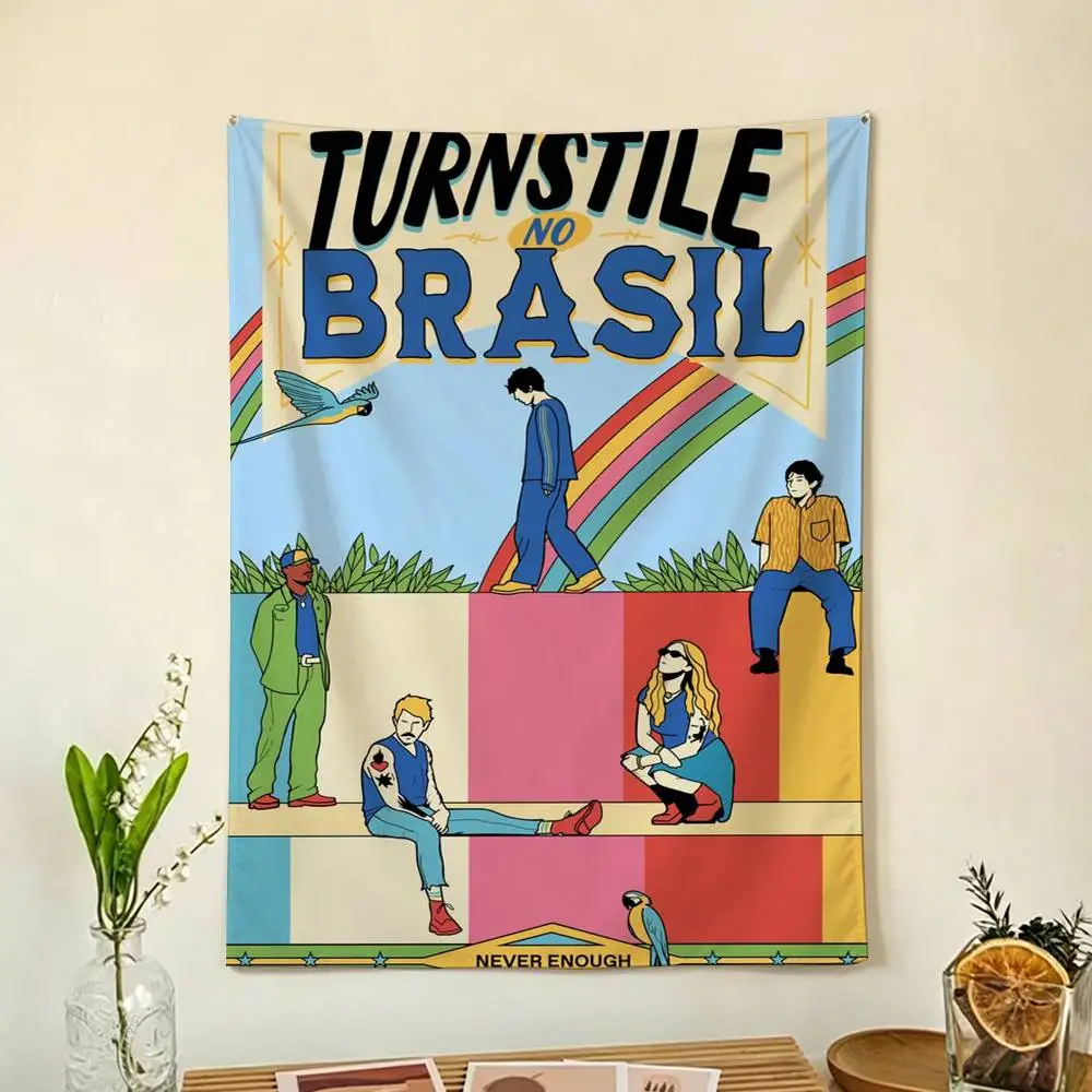 Singer Turnstile Band Flag Digital Printing Banner for Garage Wall Out Door Decoration