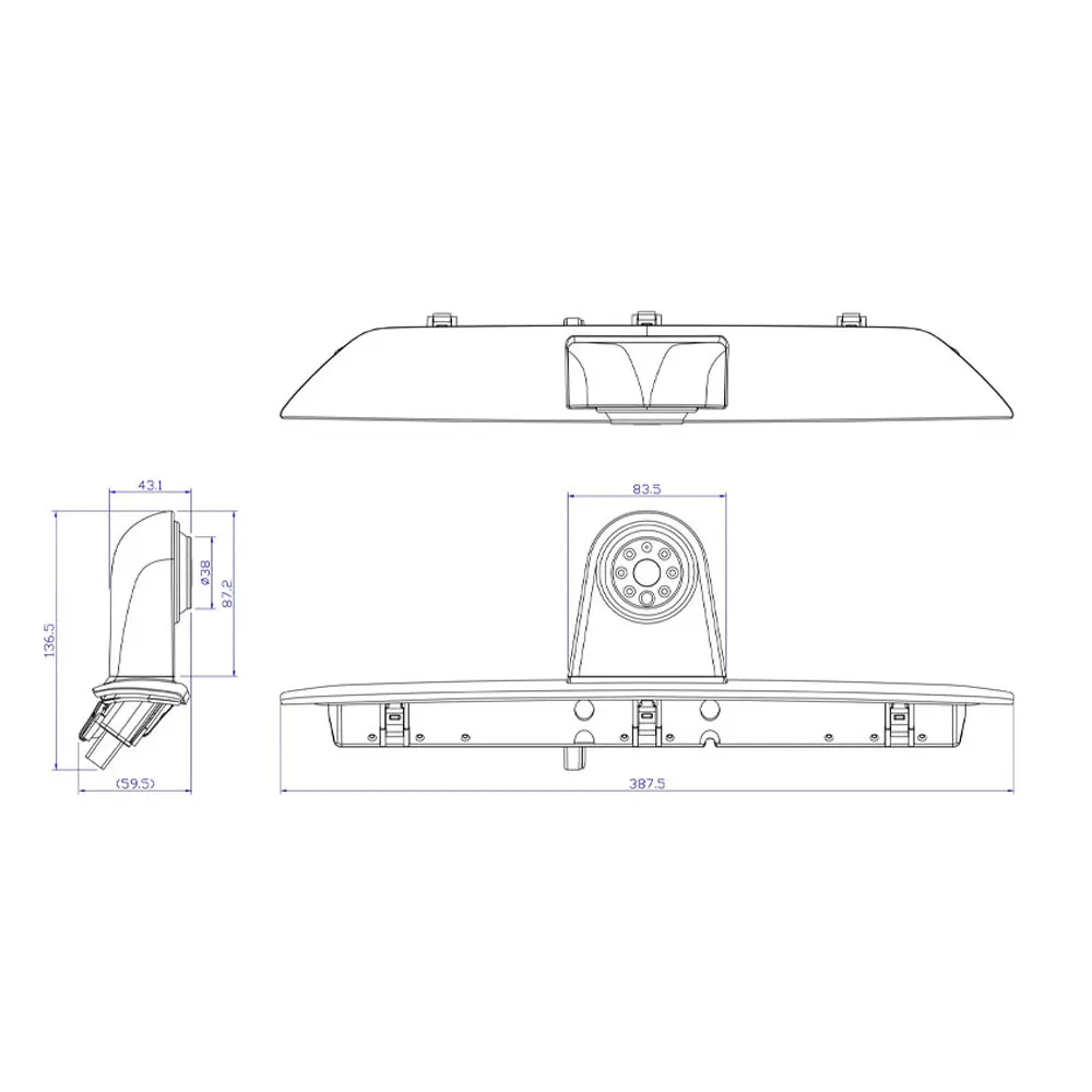 Car Brake LED Light Backup Camera For Ford Transit Van  2015-2020  Parking Reverse Camera