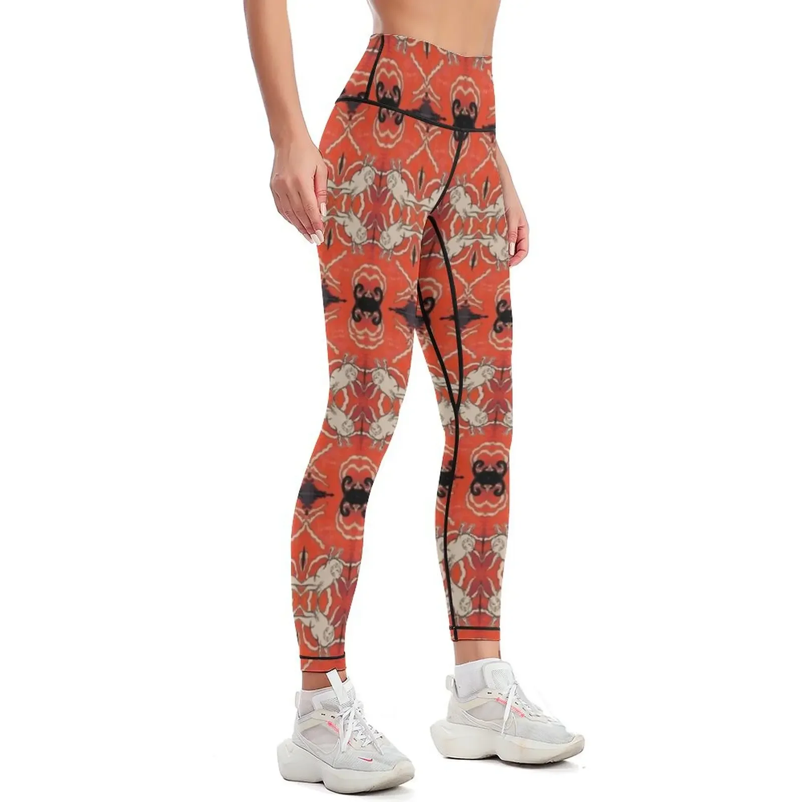 Ziggy Starman Woodland Creatures Orange Rabbit Playsuit Homage Leggings gym top Women's push up Womens Leggings
