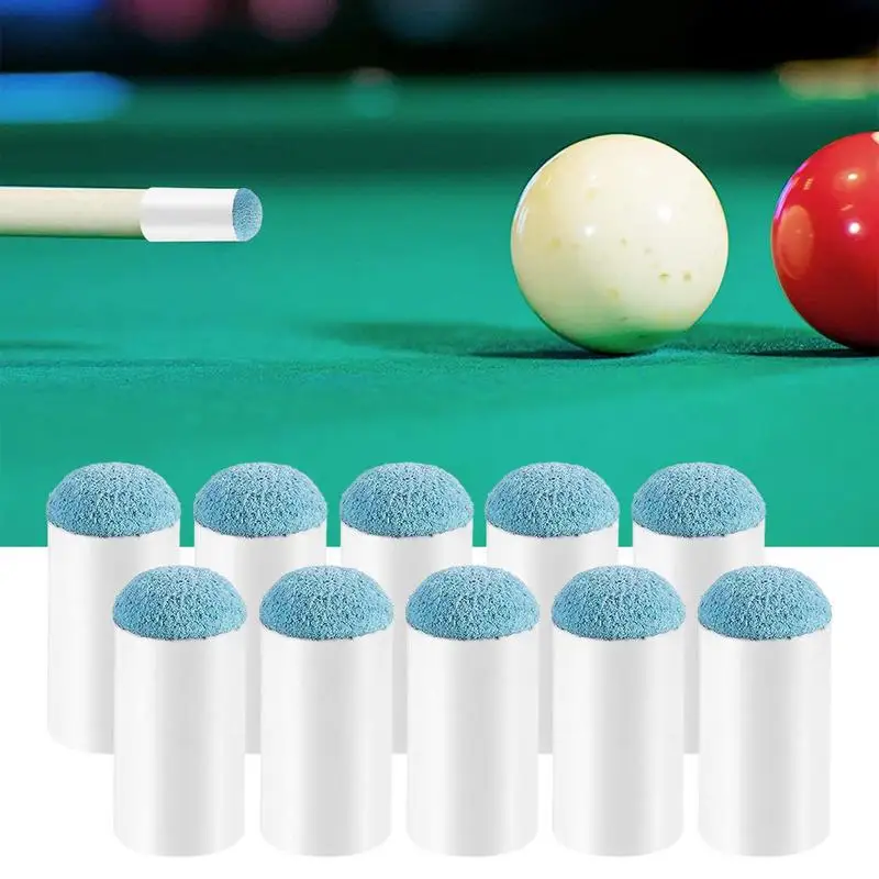 Dicas Slip-On Pool Cue, ponta de bilhar para acessórios de jogos regulares comuns, 12mm, 13mm, 10pcs