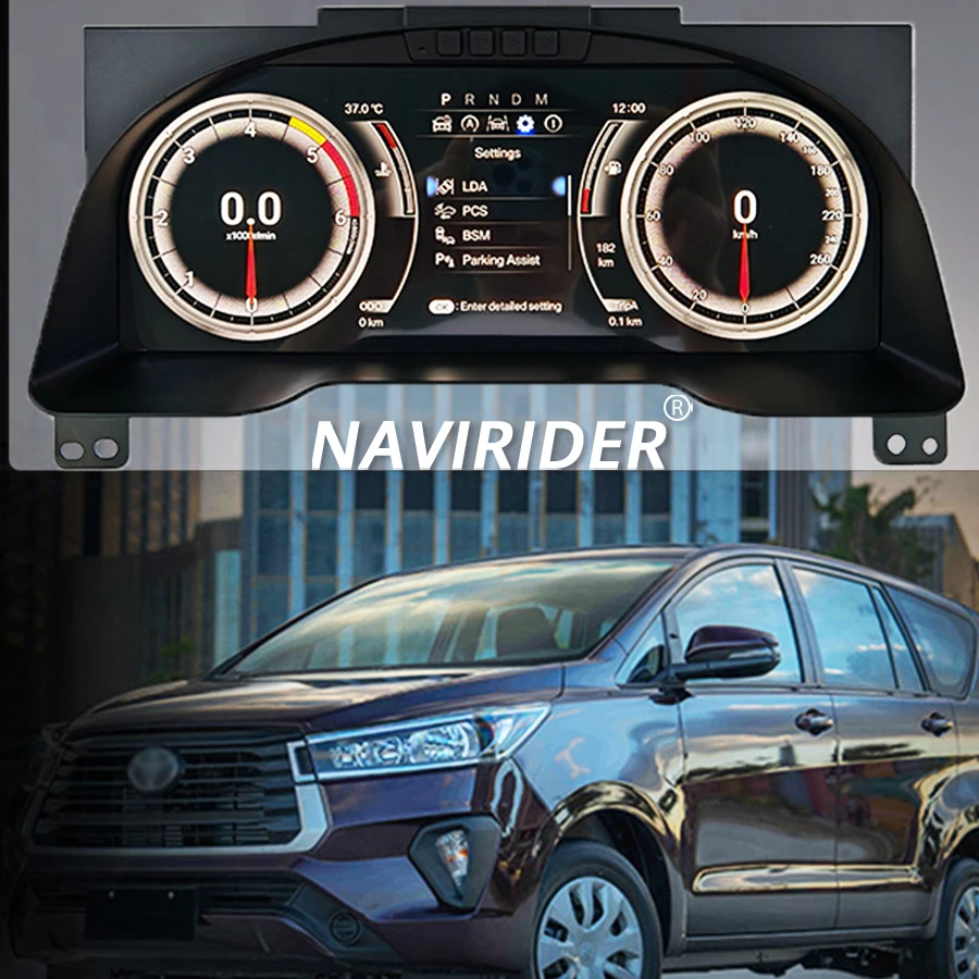 

12,3-дюймовый цифровой дисплей приборной панели для Toyota Innova 2016-2021: Умный виртуальный кокпит/панель приборов