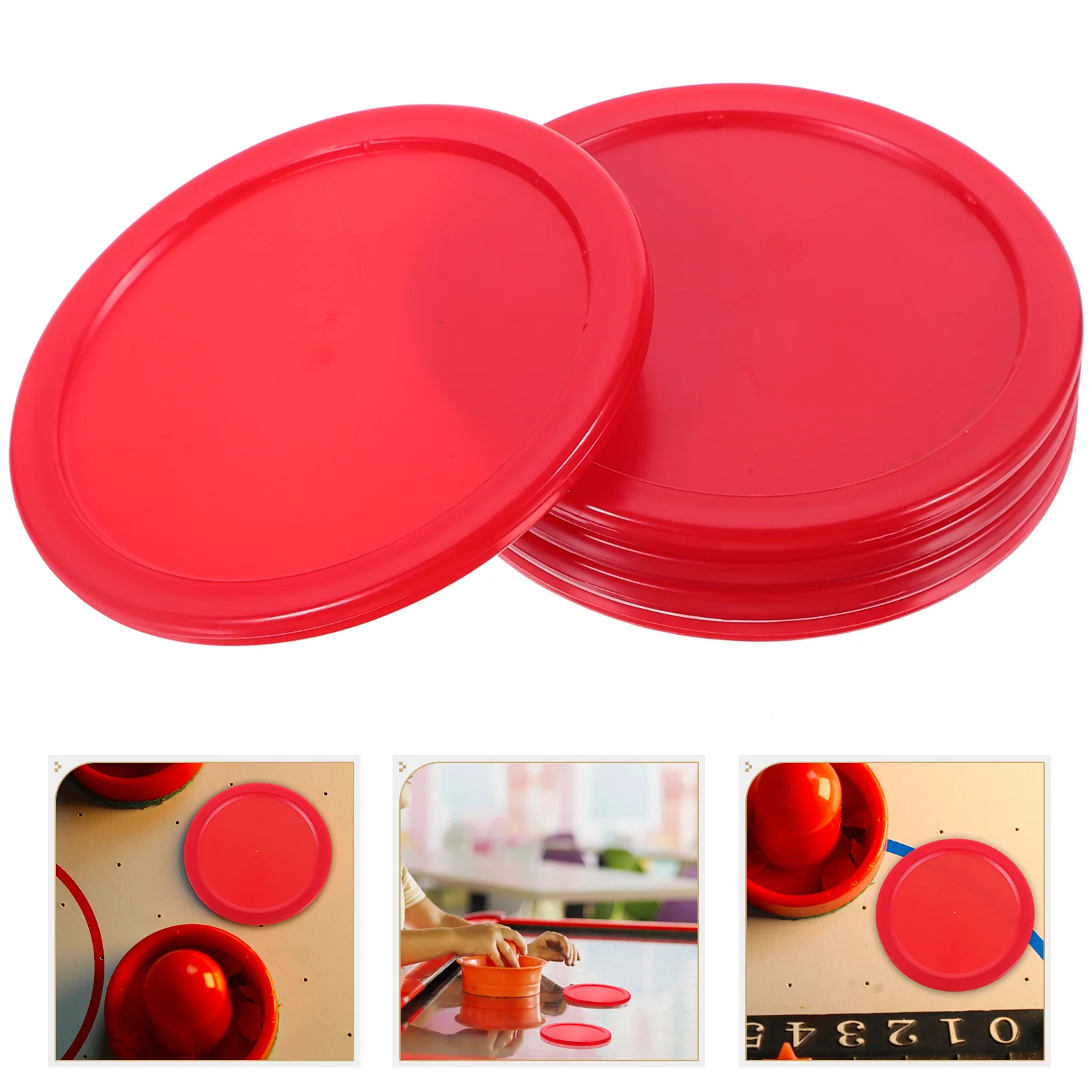 

5Pcs Air Hockey Pucks Durable Red Air Hockey Table Pucks Puck Children Table Party Entertainment Accessories Table Hockey Pucks