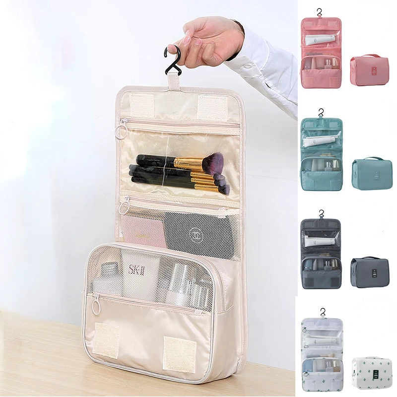 

High Quality Women Makeup Bags Toiletries Organizer Hanging Travel Cosmetic Bag Waterproof Storage Neceser Bathroom Wash Bag